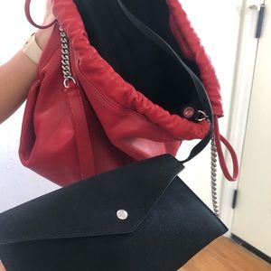 YSL LAMBSKIN TEDDY DRAWSTRING BAG
